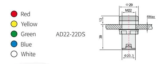 Industrial Machine Cabinet Manufacturer Lamps 220V AC DC Equipment Panel Mount Signal Pilot Lamp LED Signal Indicator