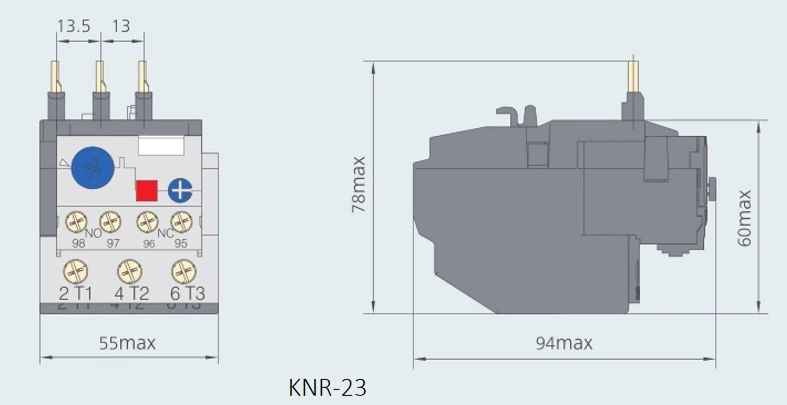 Thermal Overload Relay Lr2 Adjustable Thermal Relay with 1no+1nc Suitable for Cjx2 AC Contactor